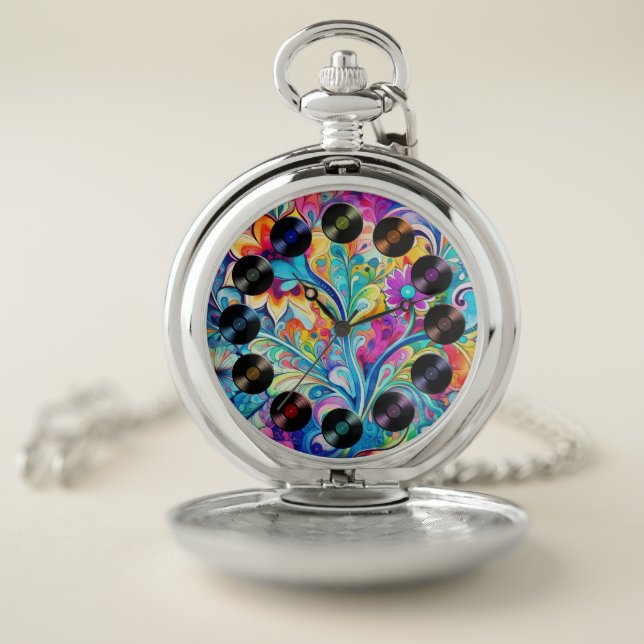 70s 60s Psychedelic Hippy Retro Hip Pocket Watch (Inside)