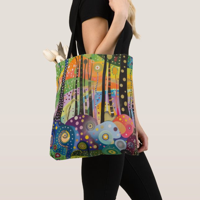 70s 60s Psychedelic Hippy Retro Hip Tote Bag (Close Up)