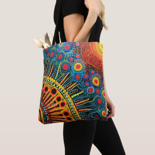 70s 60s Psychedelic Hippy Retro Hip Tote Bag