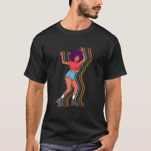 70S 80S Afro Roller Skating Retro Vintage Skater G T-Shirt