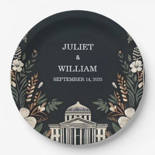 70s 80s Fast Bold Boho Courthouse Wedding Paper Plates