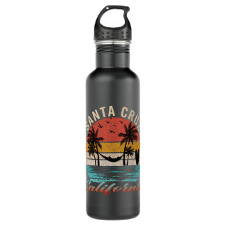 70s 80s in California City Santa Cruz Pullover Hoo Stainless Steel Water Bottle