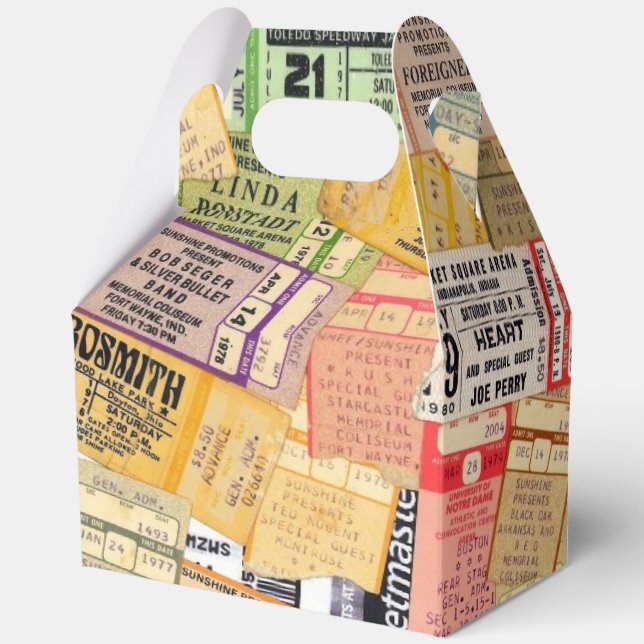 70s 80s Music Concert Ticket Stubs Favor Gift Box (Front)