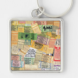70s 80s Music Concert Tickets. Great gift for mom Keychain