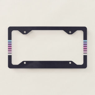 70s 80s Retro Striped Pink Stripes License Plate Frame
