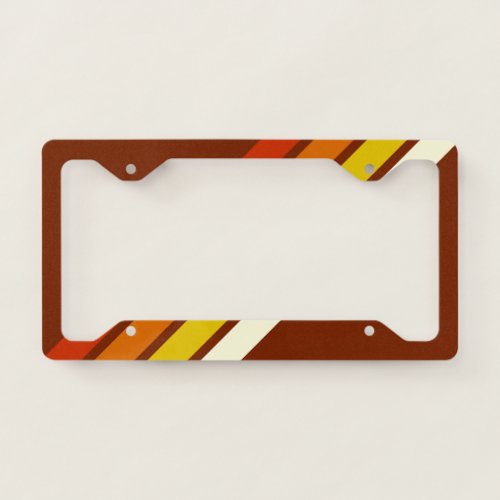 70s 80s Retro Striped Stripes License Plate Frame