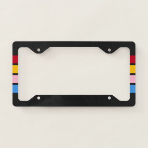 70s 80s Retro Striped Stripes License Plate Frame