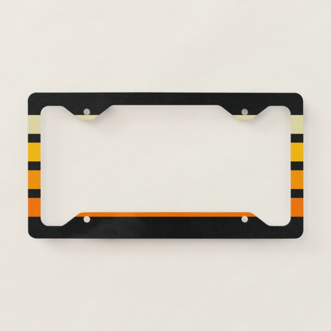 70s 80s Retro Striped Stripes License Plate Frame (Front)