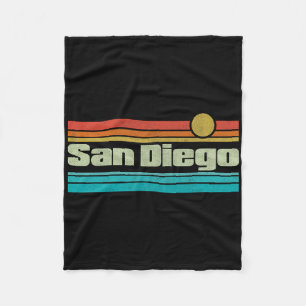 70s 80s Surfing California Ca San Diego  Fleece Blanket