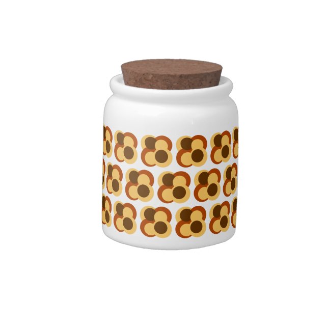 70s Abstract Geometric Circular Shapes Candy Jar (Left)
