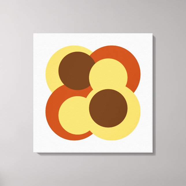70s Abstract Geometric Circular Shapes Canvas Print (Front)