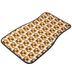 70s Abstract Geometric Circular Shapes Car Floor Mat