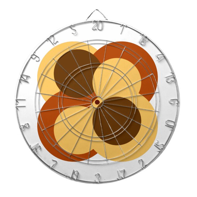 70s Abstract Geometric Circular Shapes Dart Board (Front)
