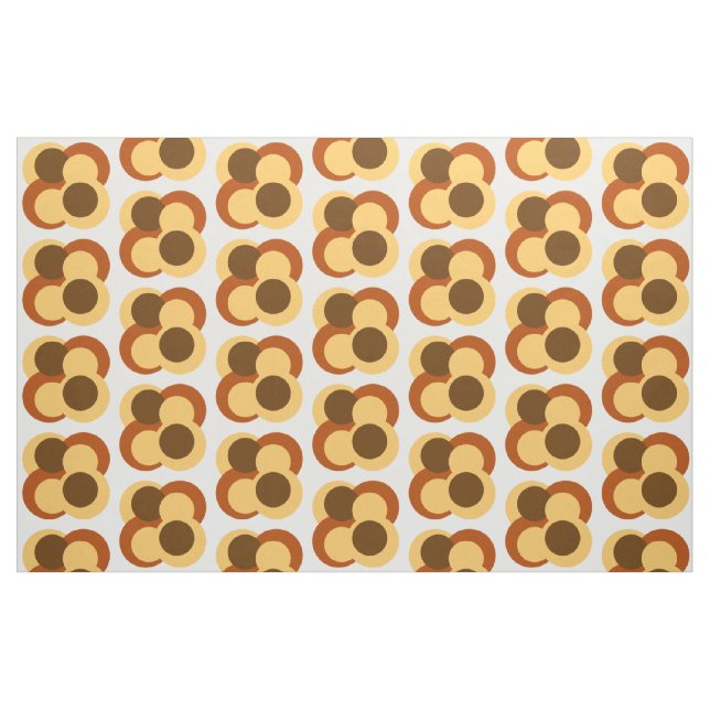 70s Abstract Geometric Circular Shapes Fabric (Fat Quarter)
