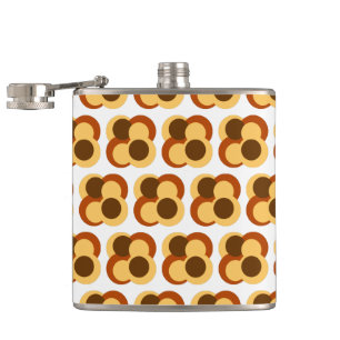 70s Abstract Geometric Circular Shapes Flask