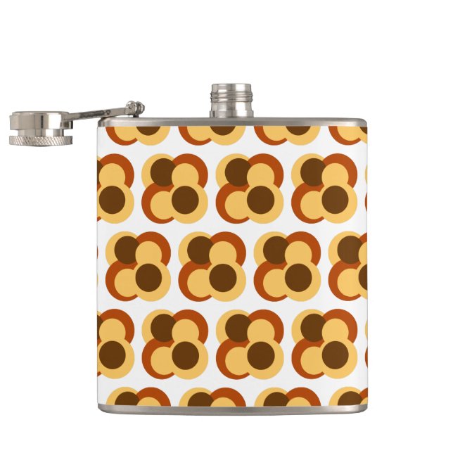 70s Abstract Geometric Circular Shapes Flask (Opened)