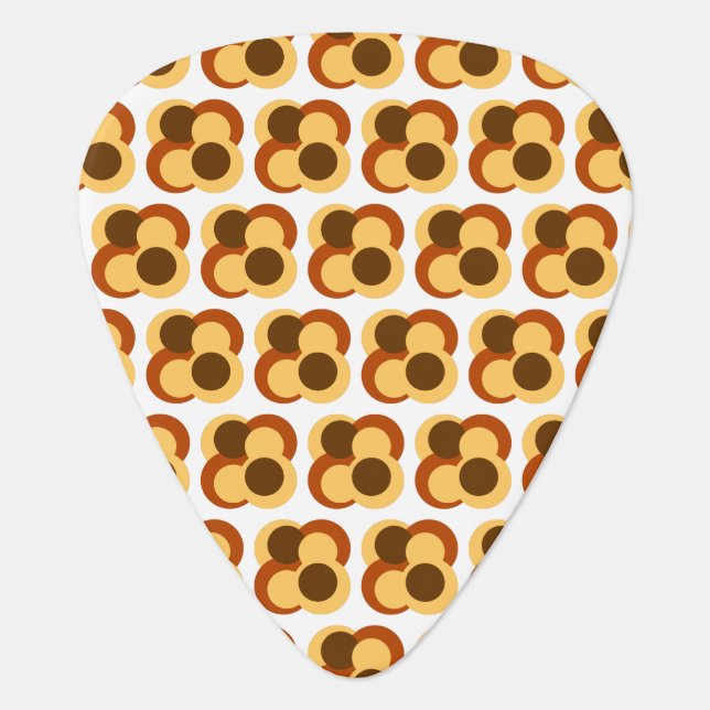 70s Abstract Geometric Circular Shapes Guitar Pick (Front)