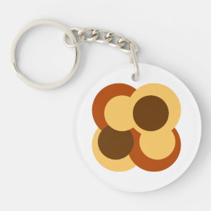 70s Abstract Geometric Circular Shapes Keychain