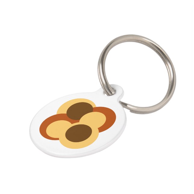 70s Abstract Geometric Circular Shapes Pet ID Tag (Side)