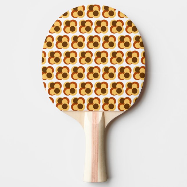 70s Abstract Geometric Circular Shapes Ping Pong Paddle (Front)