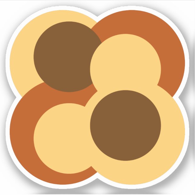 70s Abstract Geometric Circular Shapes Sticker (Front)