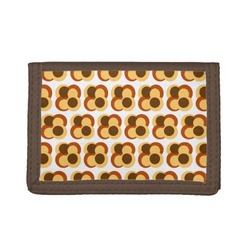 70s Abstract Geometric Circular Shapes Trifold Wallet