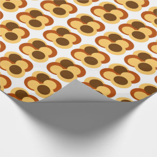 70s Abstract Geometric Circular Shapes Wrapping Paper