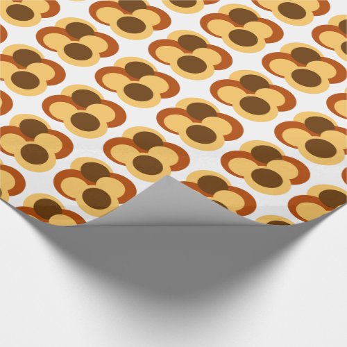 70s Abstract Geometric Circular Shapes Wrapping Paper