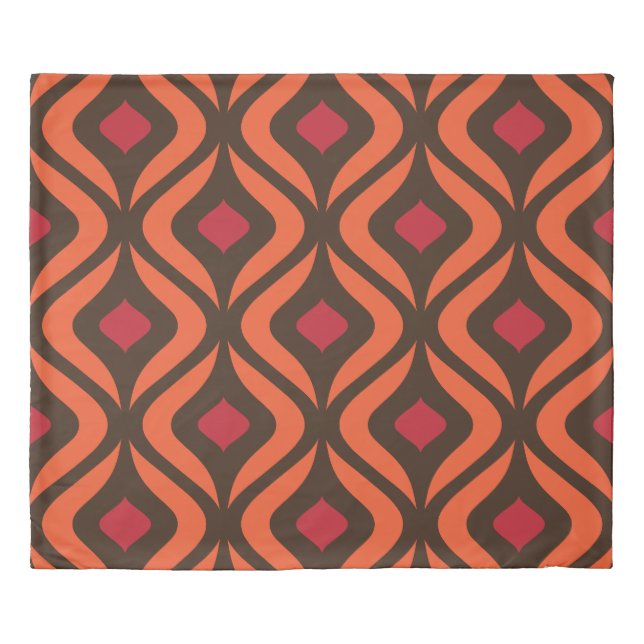 70s Abstract Geometric Shapes Pattern Duvet Cover (Front)