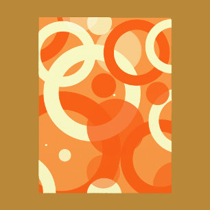 70s Aesthetic Orange Swirl Postcard