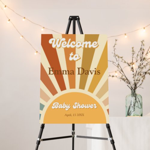 70s Baby Shower Bohemian Shower Boho Welcome Sign