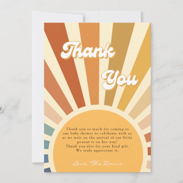 70s Baby Shower Boho Shower, Bohemian Sunshine Invitation (Front)