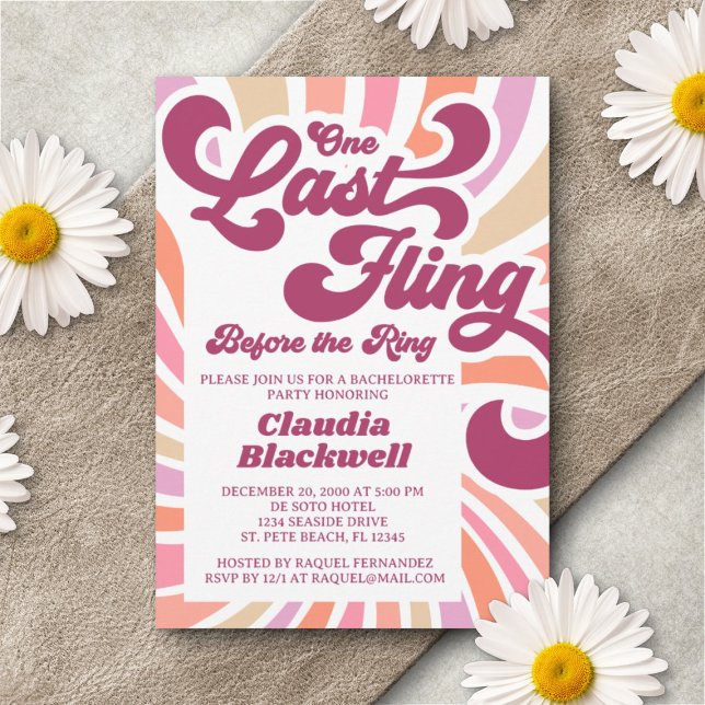 70s Bachelorette Party Invitation (Creator Uploaded)
