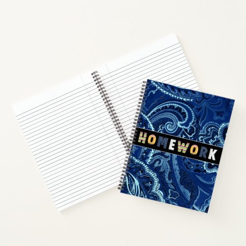 70s Bandanna Retro with School Supply Font Notebook