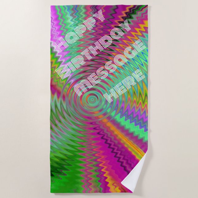 70s Birthday Pool Party Set Beach Towel (Front)