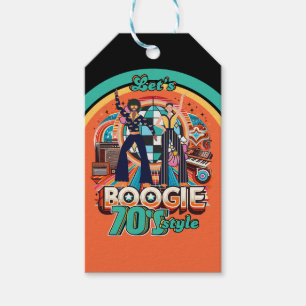 70s Boogie Retro Disco Dancing Party Favors Gift Tags