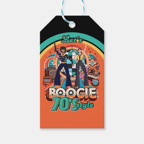 70s Boogie Retro Disco Dancing Party Favors Gift Tags