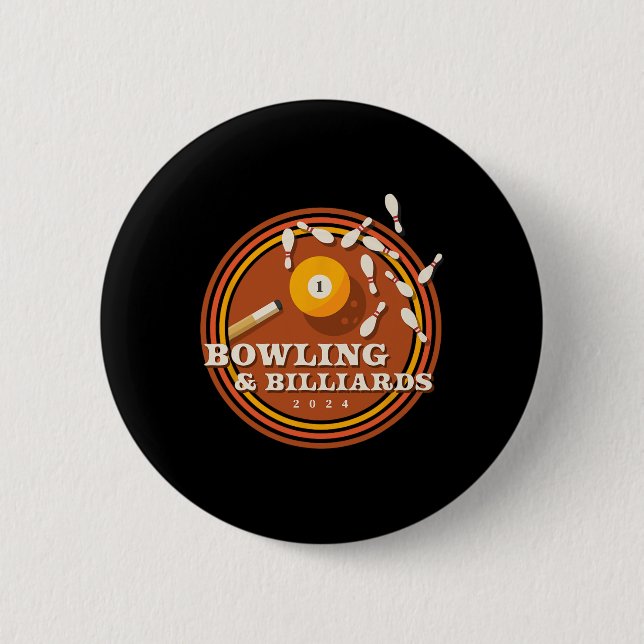 70s Bowling And Billiards  Button (Front)