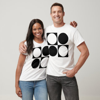 70s Checks and Circles Black and White T-Shirt