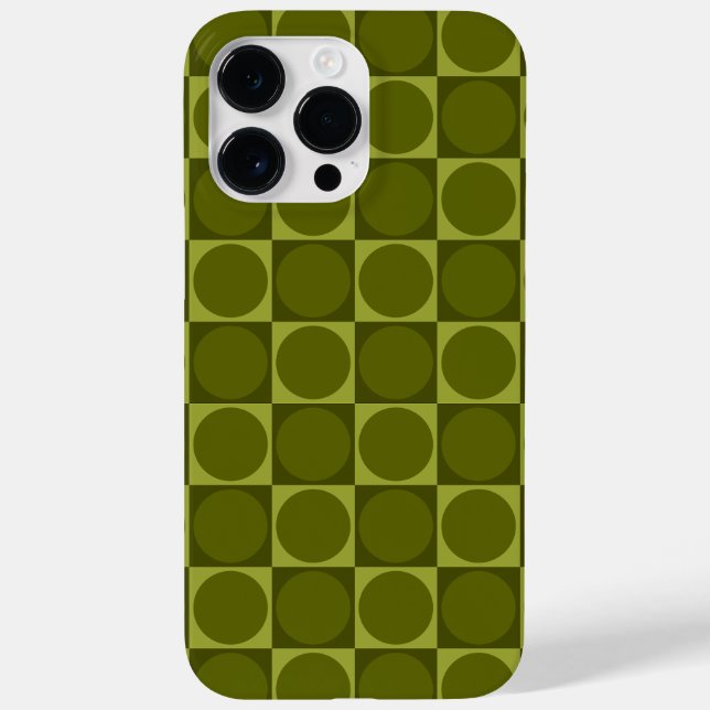 70s Checks and Circles Green Case-Mate iPhone Case (Back)