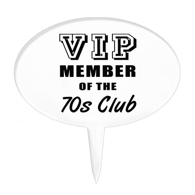 70's Club Birthday Cake Topper (Front)