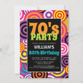 70's Colorful Circles Birthday Invitation (Front)