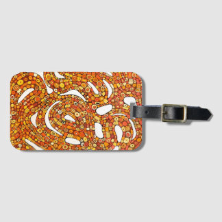 70s Colors Red Orange Yellow Abstract Design Luggage Tag