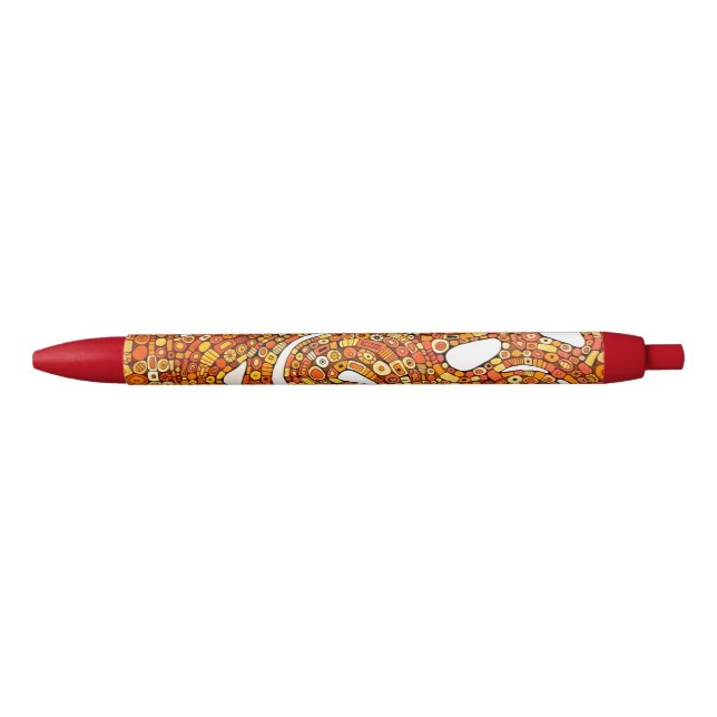 70s Colors Red Orange Yellow Abstract Design Pen (Front)