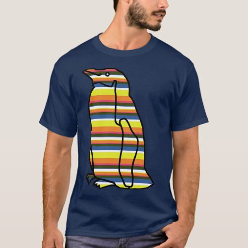 70s Colors Stripes Penguin T_Shirt