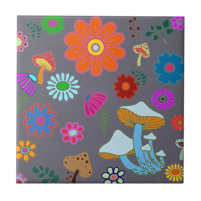 70's designed  ceramic tile (Front)