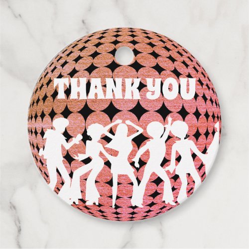 70s Disco Bachelorette Party   Pink Glitter Ball Favor Tags