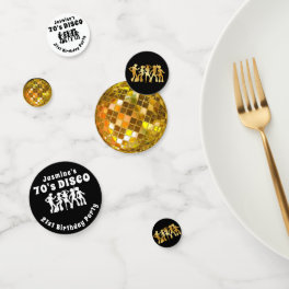 70's Disco Birthday Gold Glitter Ball Confetti