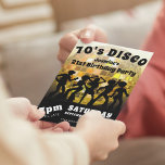 70's Disco Birthday | Gold Glitter Ball Invitation<br><div class="desc">A fun snazzy 70's Disco themed birthday party invitation in black and gold. People dancing with a cool gold glitter ball background and 70's / 80's text with a birthday celebration template that is easy to personalize. Matching party accessories feature in my store.</div>