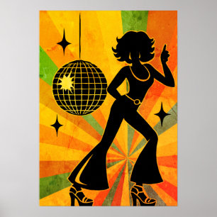 70s Disco Dancer Retro Poster